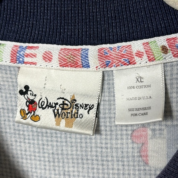 VINTAGE Disney EPCOT Mickey world flags polo size XL 100% Cotton - Picture 8 of 13